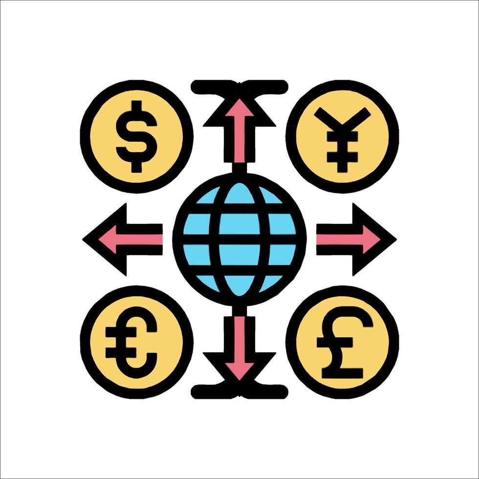 Currency exchange icon illustration vector