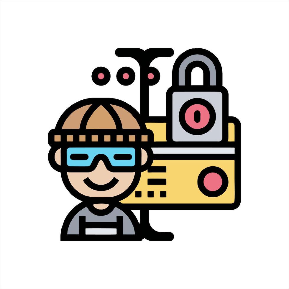 A man with a lock and a key icon vector