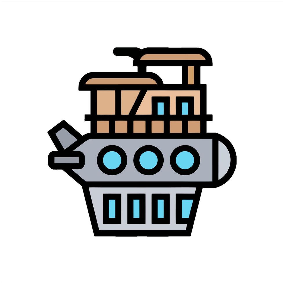 A submarine boat icon on a white background vector