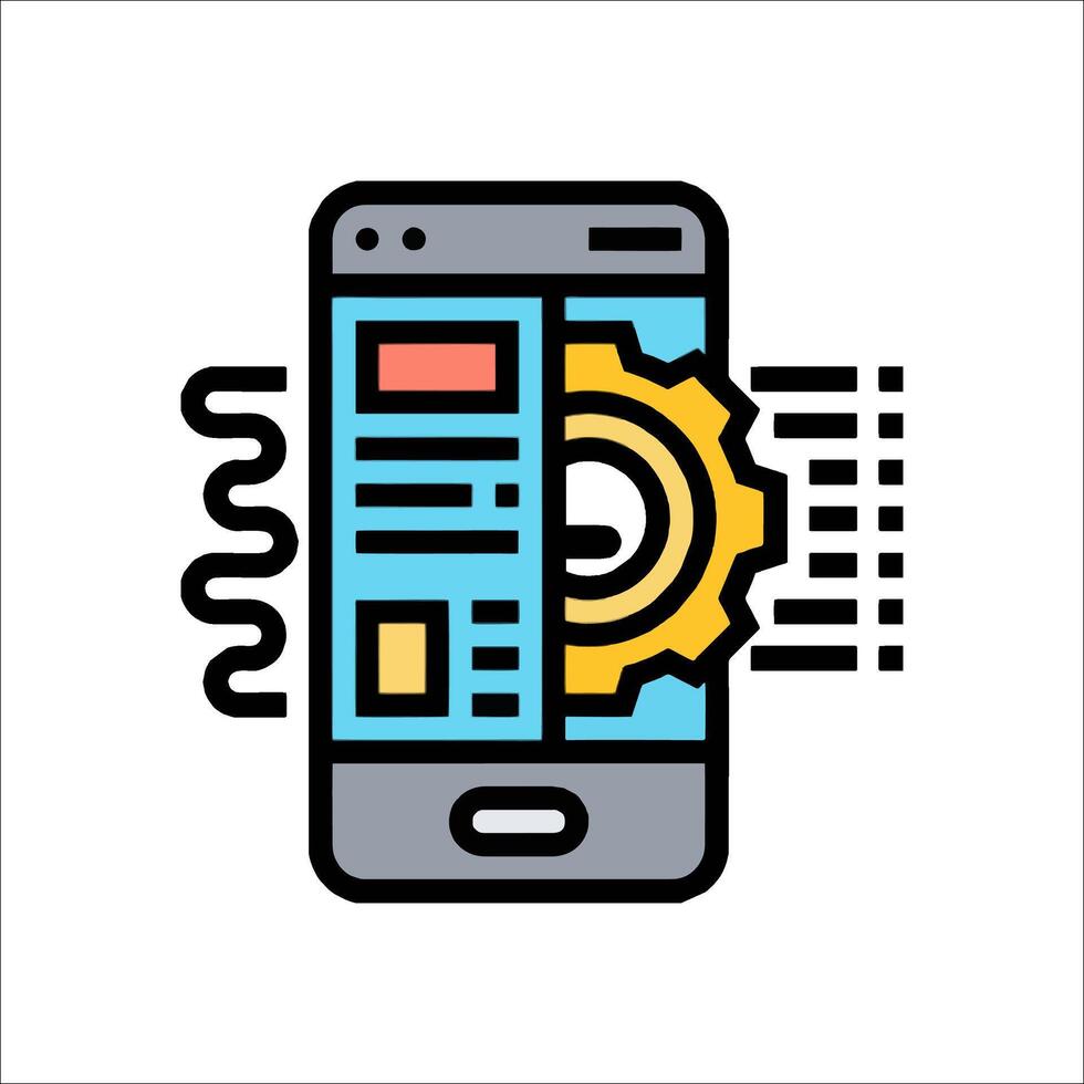 Mobile app development icon illustration vector
