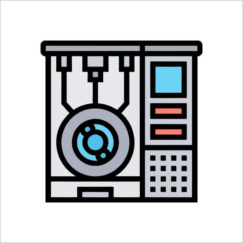 A machine with a computer inside it vector