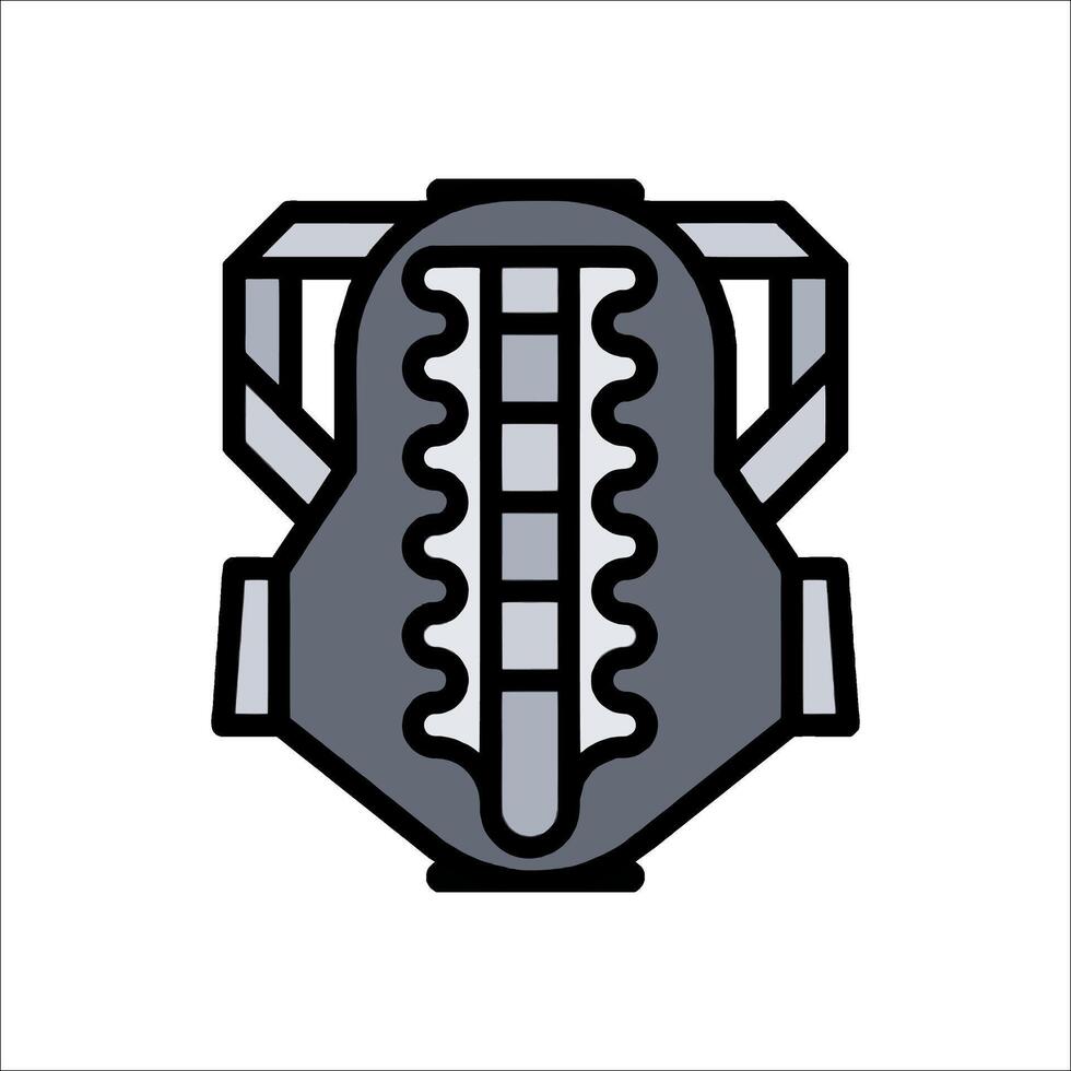 A black and white illustration of a helmet vector