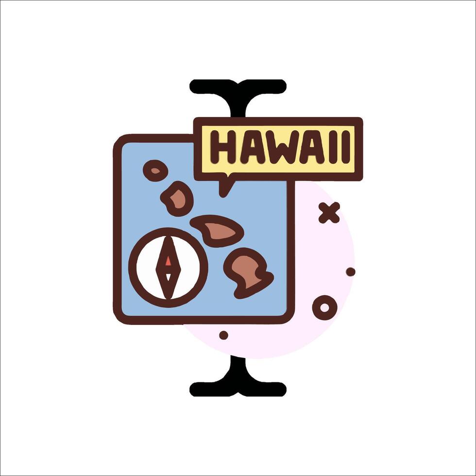 Hawaii map icon illustration vector