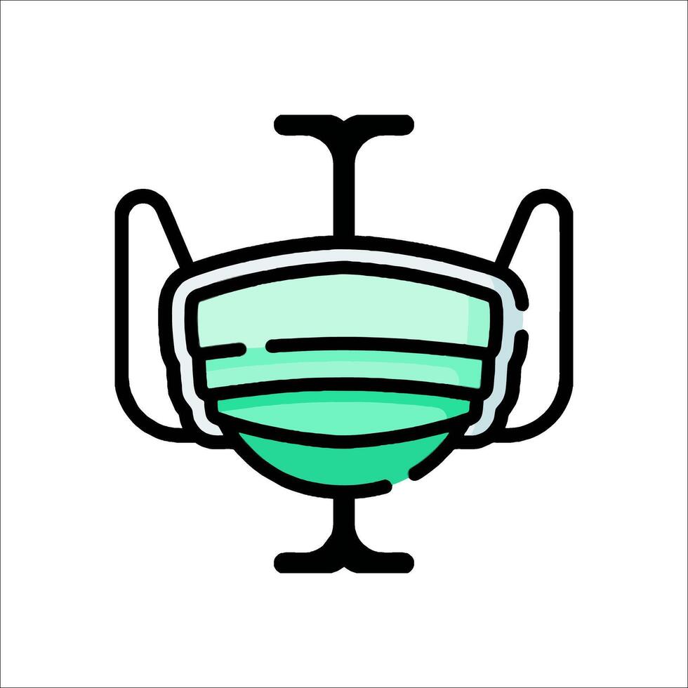 A green and white medical mask icon vector