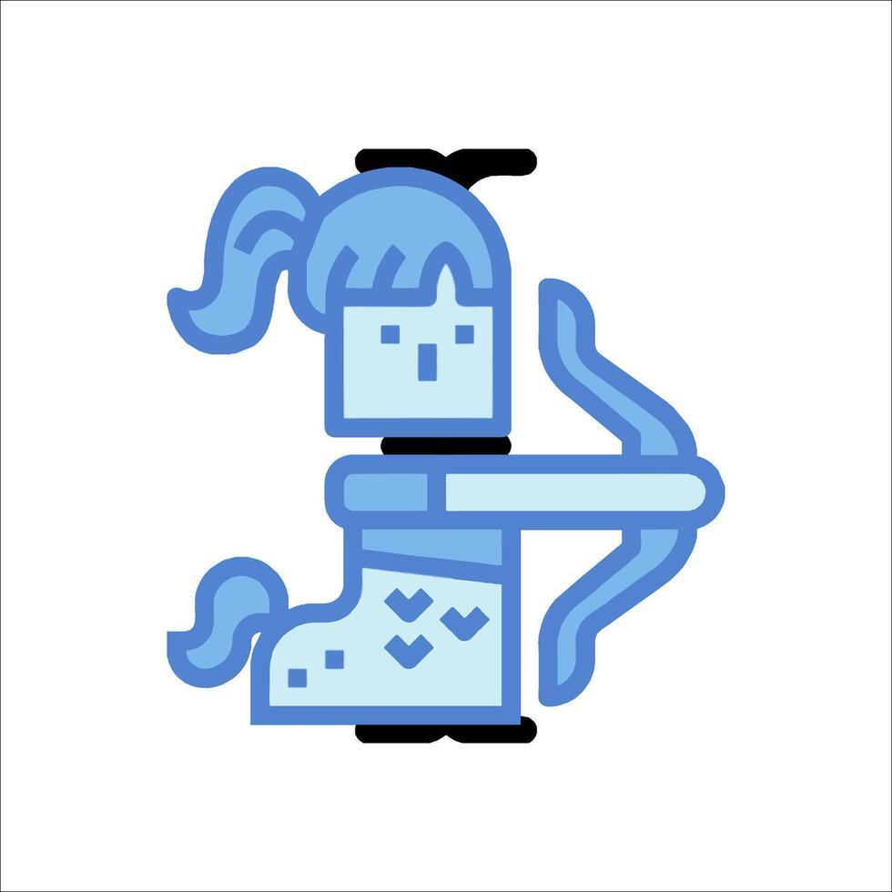 A cartoon girl holding a bow and arrow vector