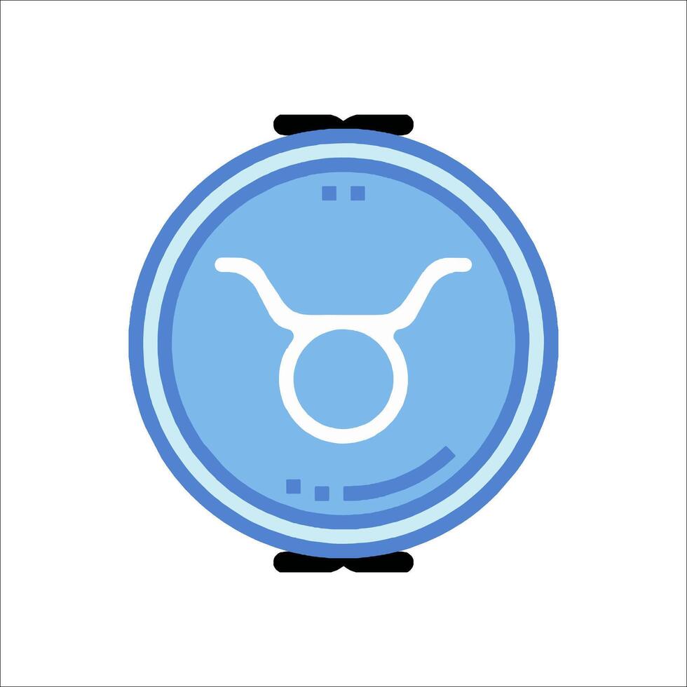 A blue watch with a white circle on it vector