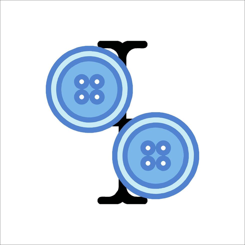 Two buttons with blue and black dots on them vector