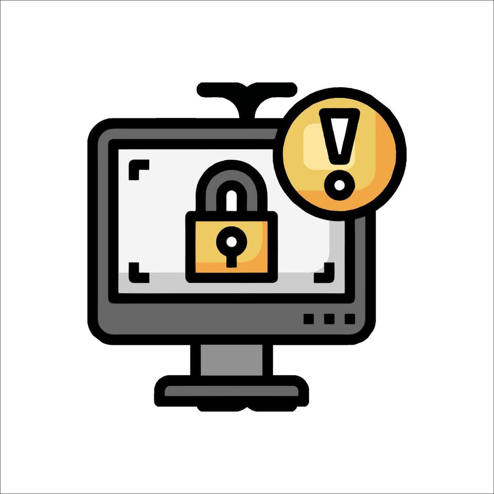 un computadora monitor con un candado icono vector