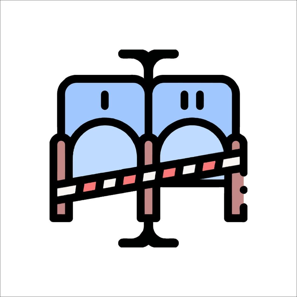 A hospital bed with a barrier in front of it vector