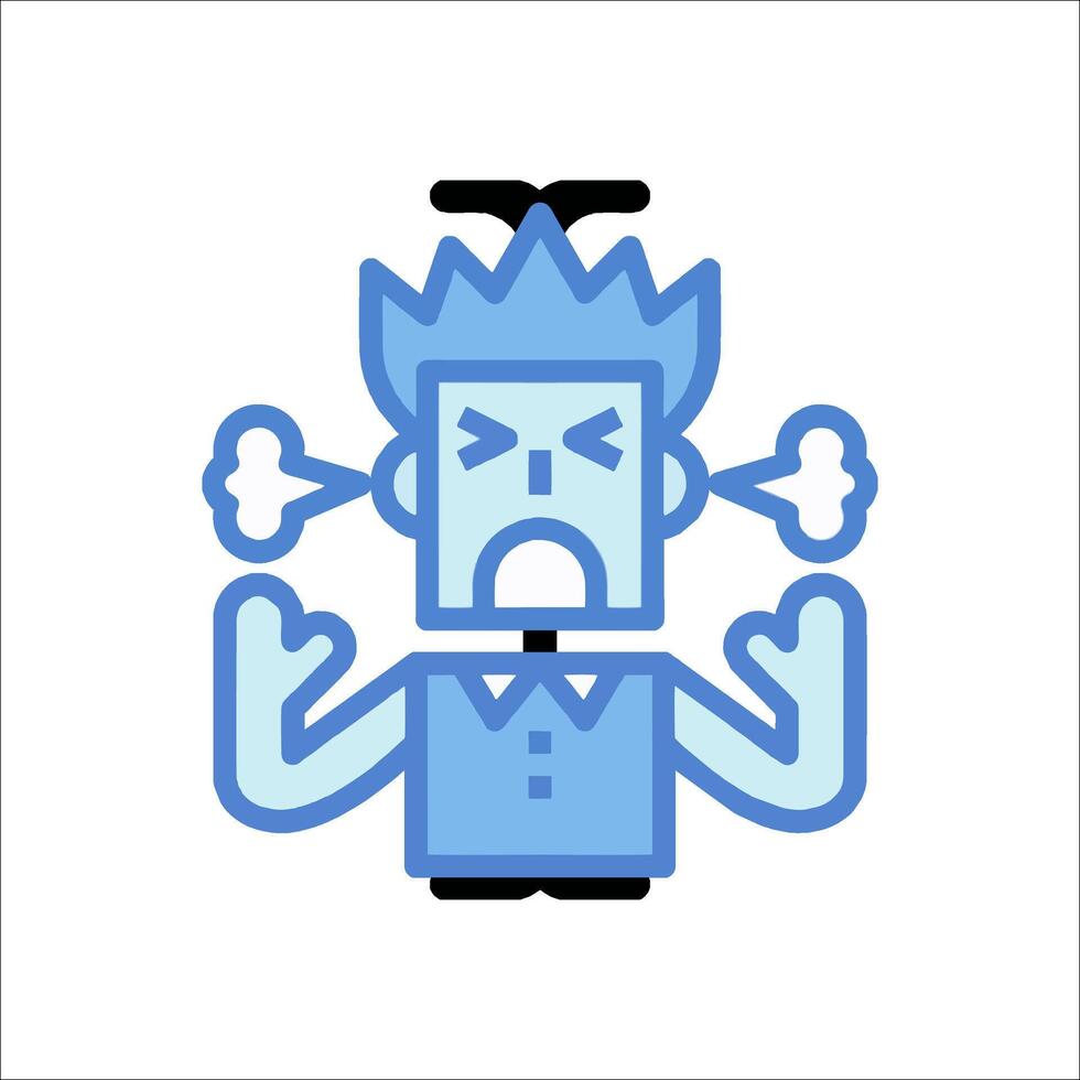 An angry man with a blue face and hands vector