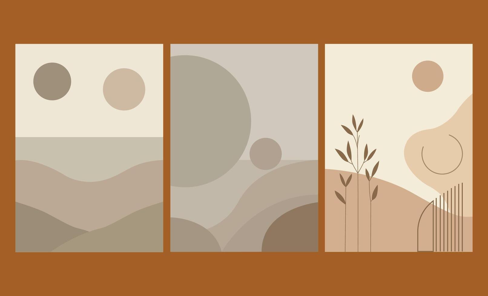 Minimalist Earth Tones Abstract Landscape vector