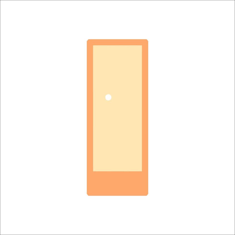A door with a hole in it on a white background vector