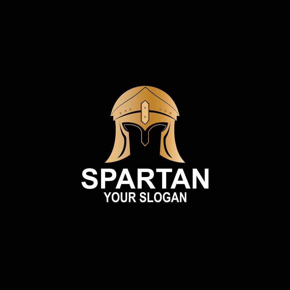 Greek Spartan Warrior Logo - Gladiator Helmet Emblem Design vector