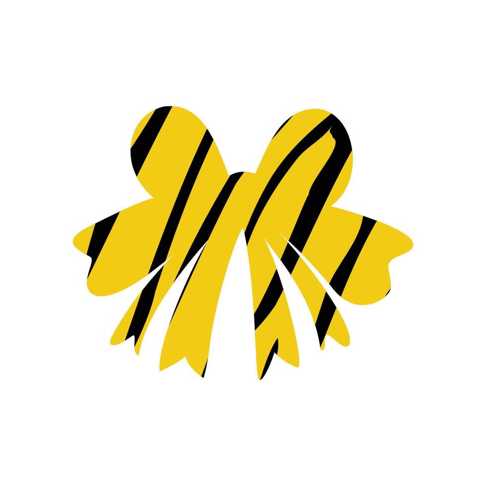 A ribbon or bow in flat style, enhanced with a vintage texture vector