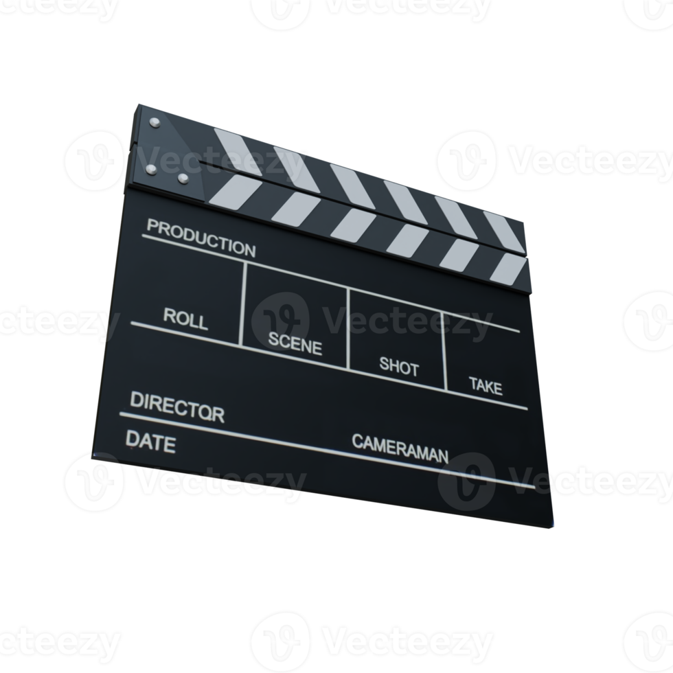 3d Render of Clapperboard png