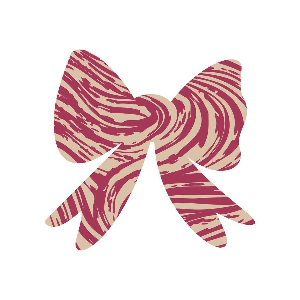 A nostalgic bow or ribbon with a textured flat finish vector