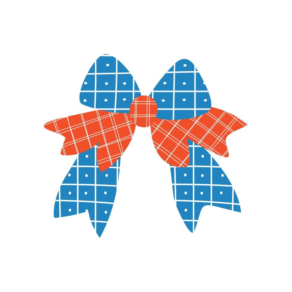A retro bow or ribbon with a textured look in flat design vector