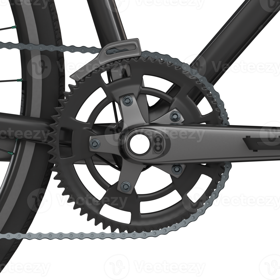 3d render of bicycle close up chain png