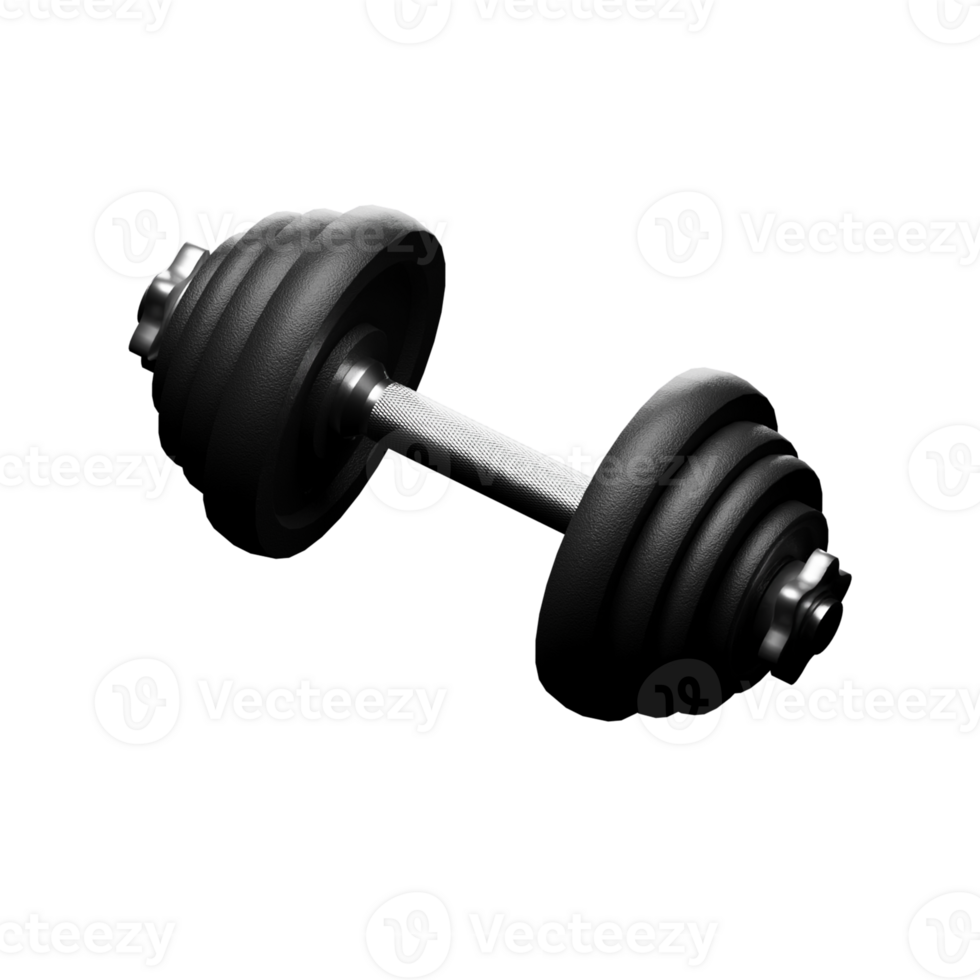 3d Render of black dumbell png