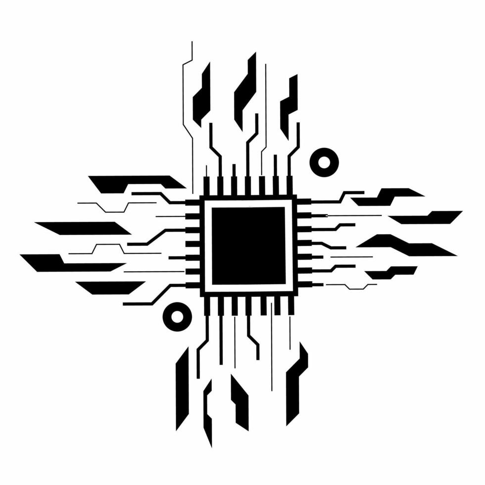 design elements chipset for technology concept vector