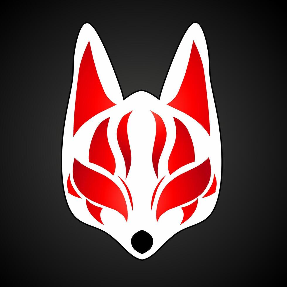 illustration graphic of design kitsune fox mask from Japan vector