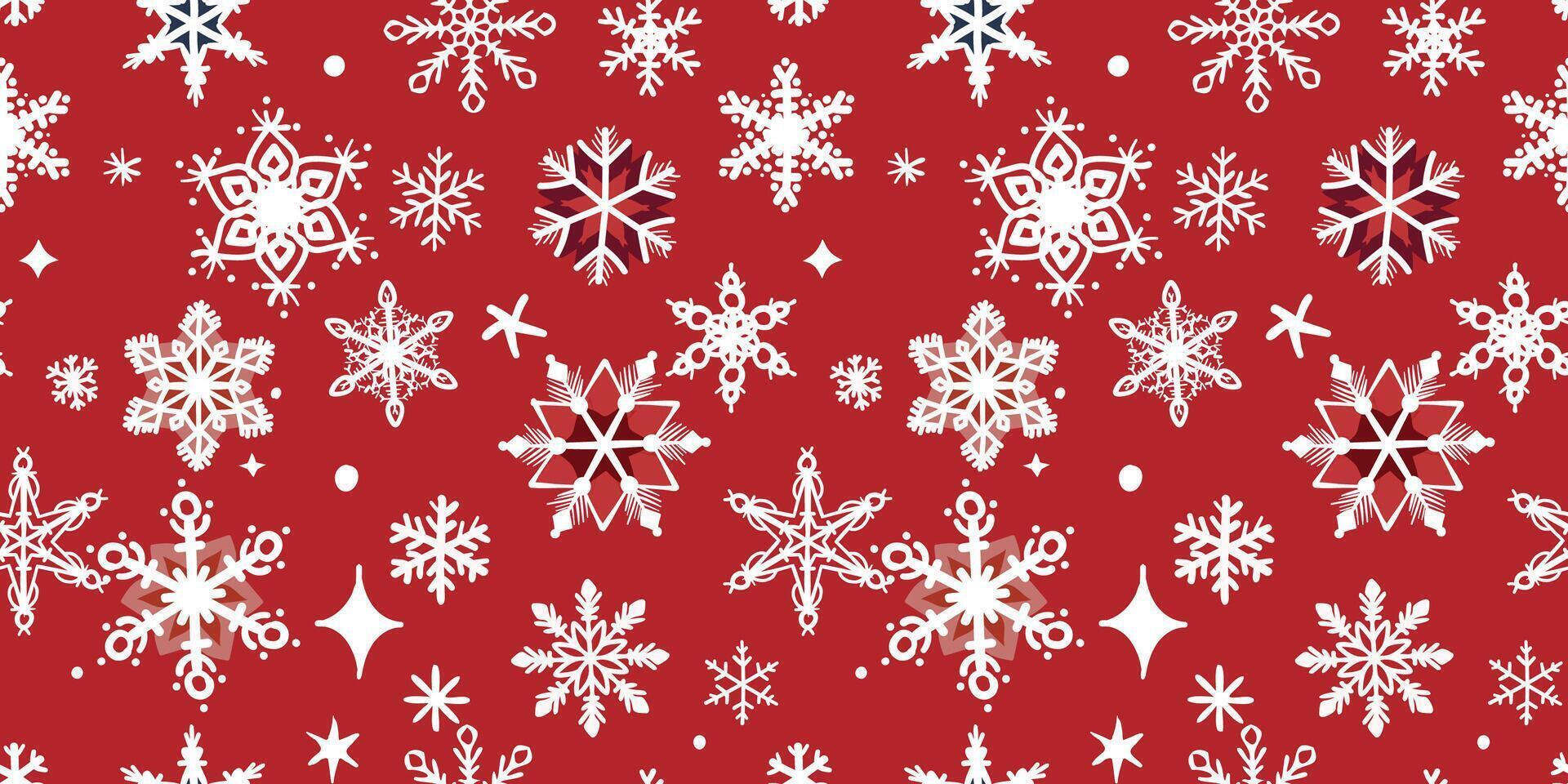 A magical and enchanting pattern with sparkling snowflakes vector