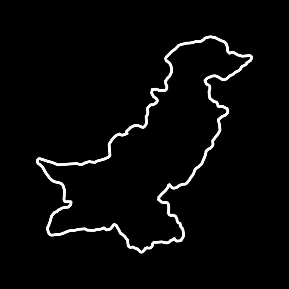 Pakistan outline map silhouette. Black and white concept. vector