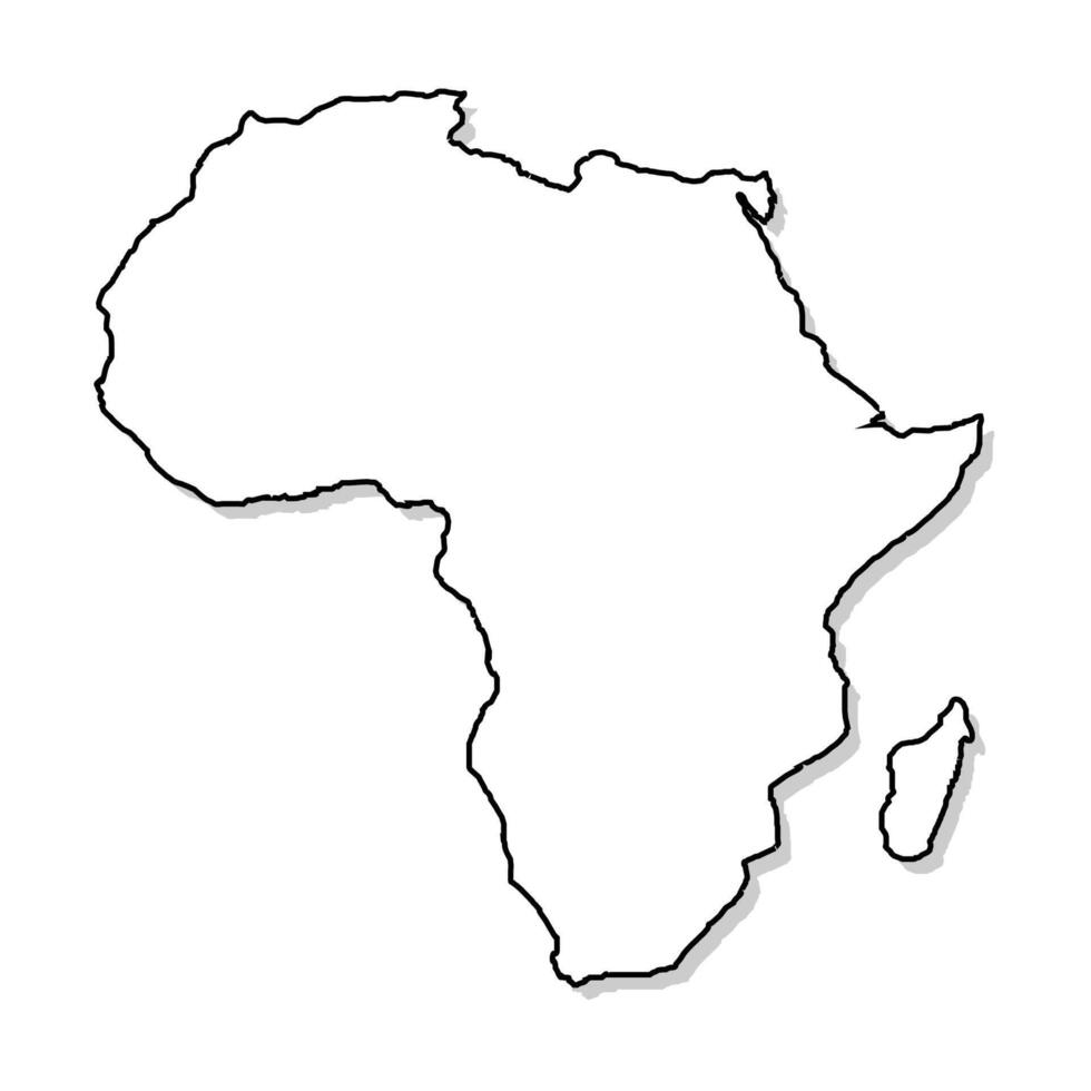 Map of Africa outline template. Black and white concept. vector