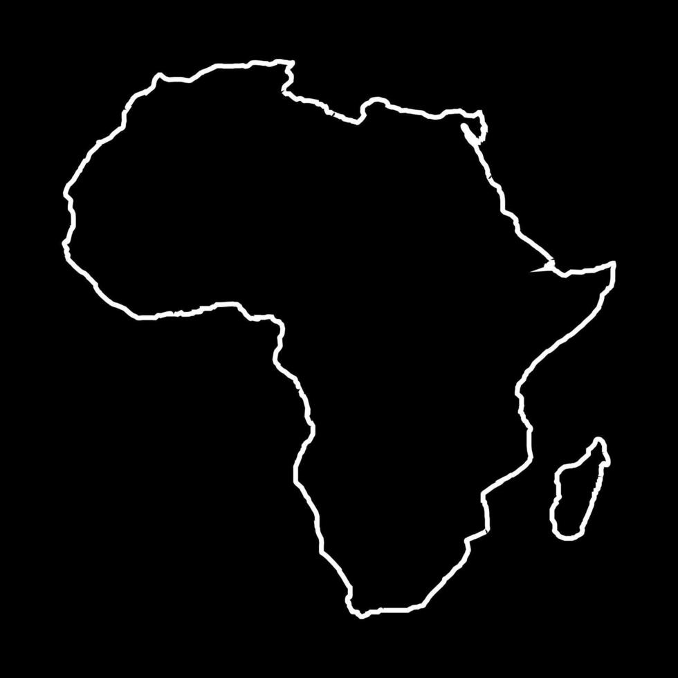 Africa map outline. Black and white concept. vector