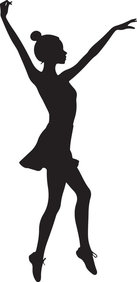 Girl Dancing Silhouette on White Background vector