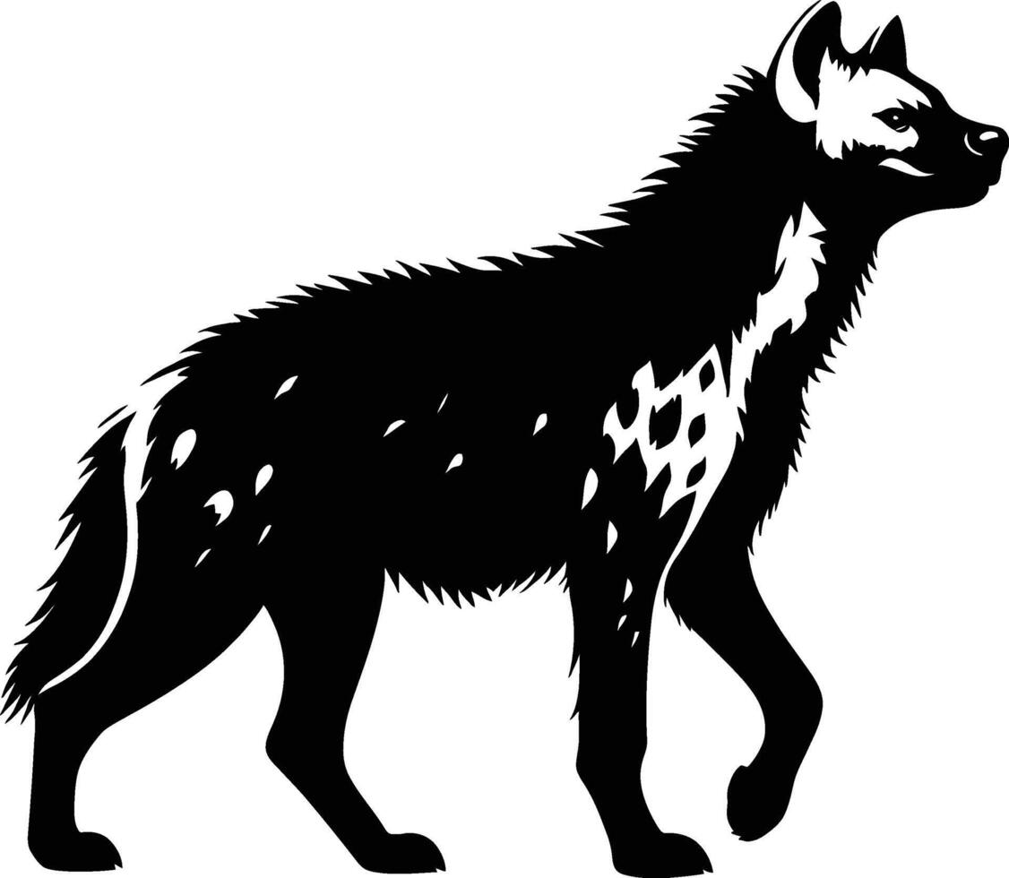 Artistic Hyena Silhouette on Plain White Background vector