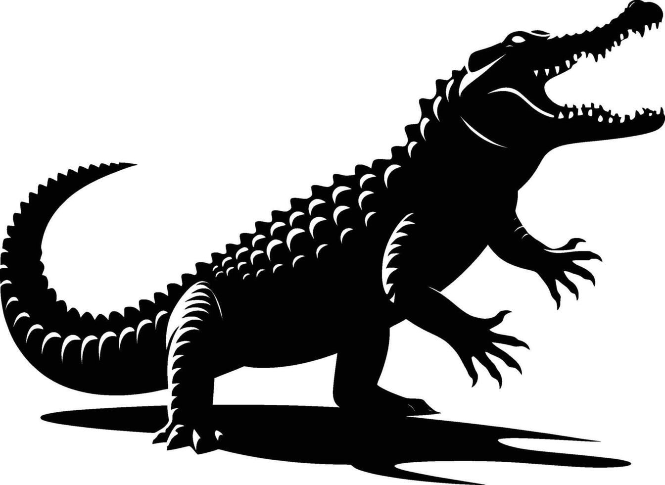Minimalist Crocodile Silhouette Illustration on White vector