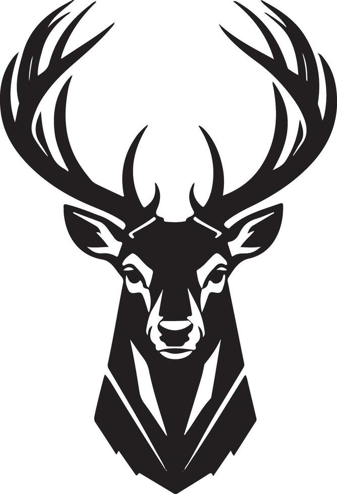 Artistic Deer Silhouette on White Background vector