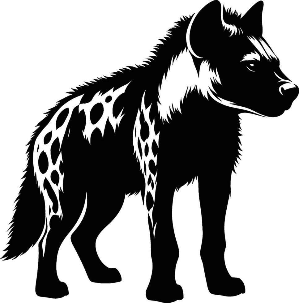Classic Hyena Silhouette on Clean White Background vector
