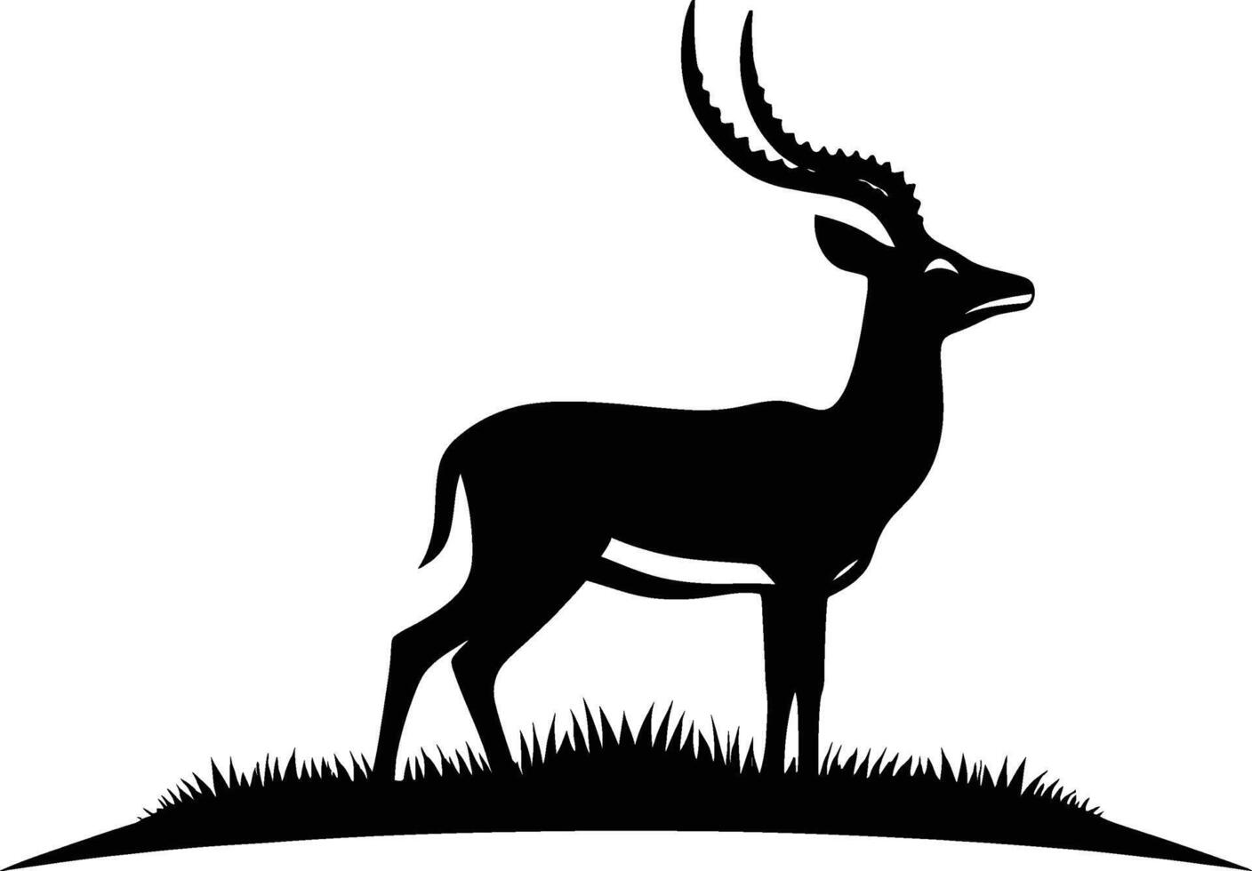 Wild Impala Silhouette on White Background vector