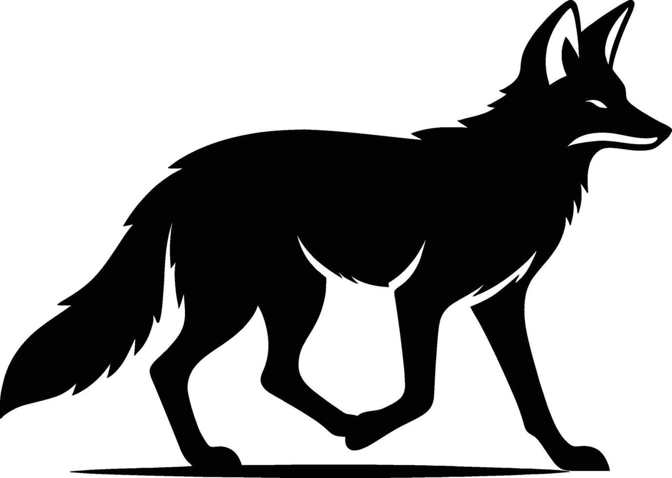 African Jackal Silhouette on White Background vector
