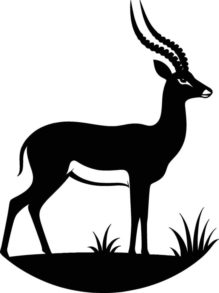 Elegant Impala Silhouette in Motion on White Background vector