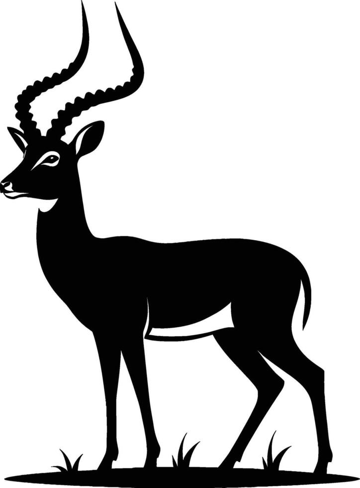 Safari Animal Impala Silhouette on White Background vector