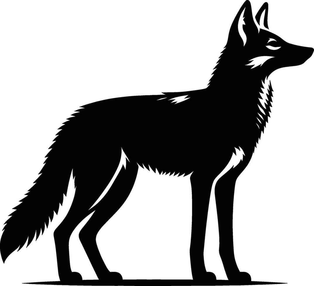 Jackal Natural Silhouette on White Background vector