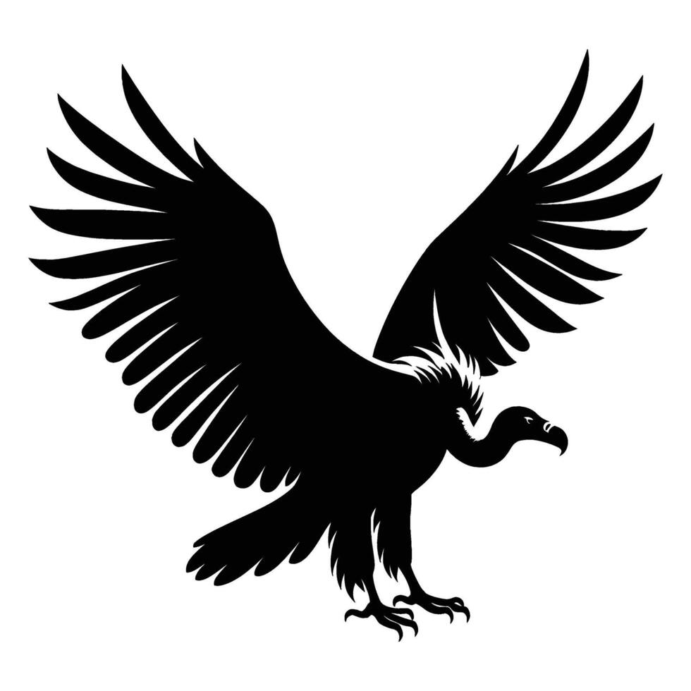 Artistic Vulture Outline on a Clean White Canvas vector