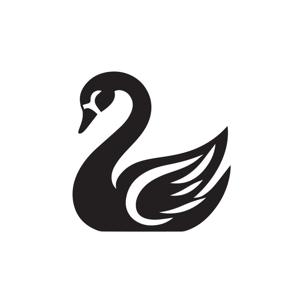 Duck and Swan silhouette Style with background vector