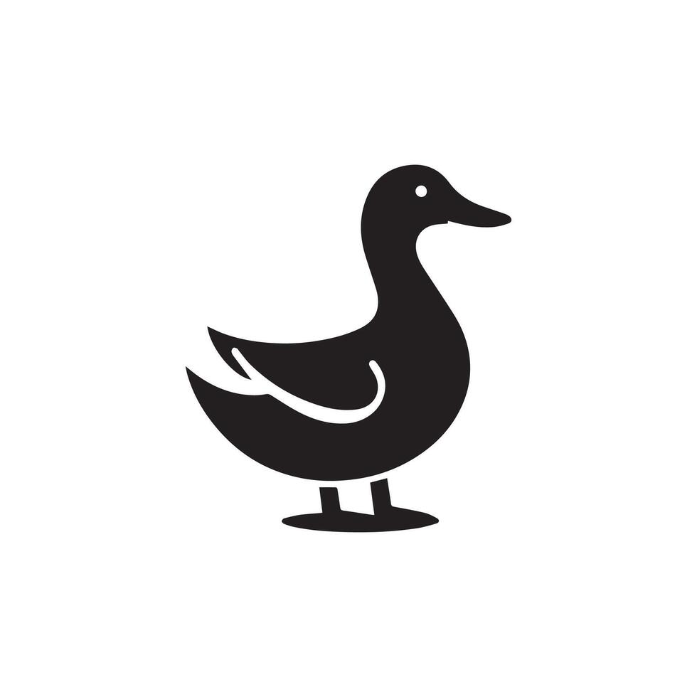 Creative Modern simple Duck and Swan silhouette Style with white background vector