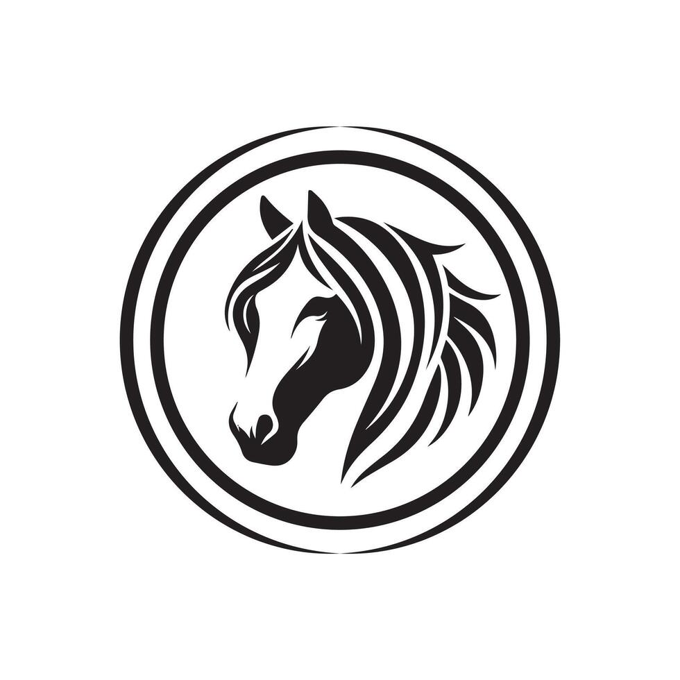 New Creative simple Horse silhouette Style with white background Template vector