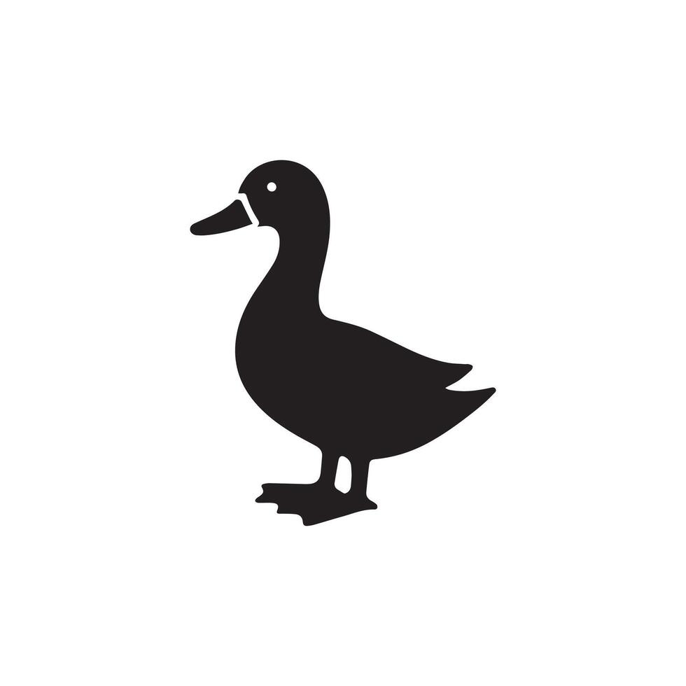 Creative simple Duck and Swan silhouette Style background design vector