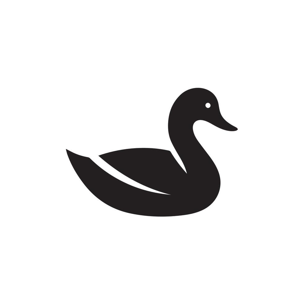 Duck and Swan silhouette design vector
