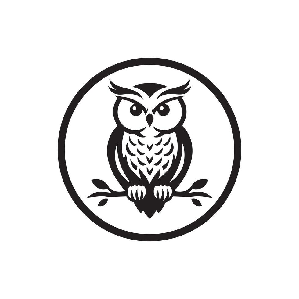 Creative simple Owl Bird silhouette Style with white background 3 vector