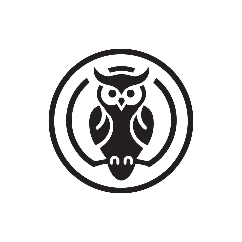 Creative simple Owl Bird silhouette Style with white background 4 vector