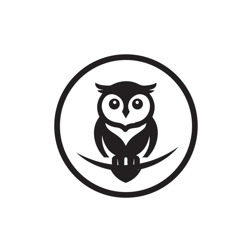 Creative simple Owl Bird silhouette Style with white background 2 vector