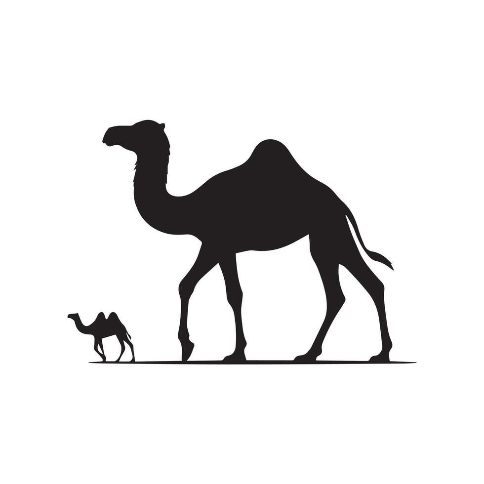 Creative a Simple camel silhouette Style with white background template vector