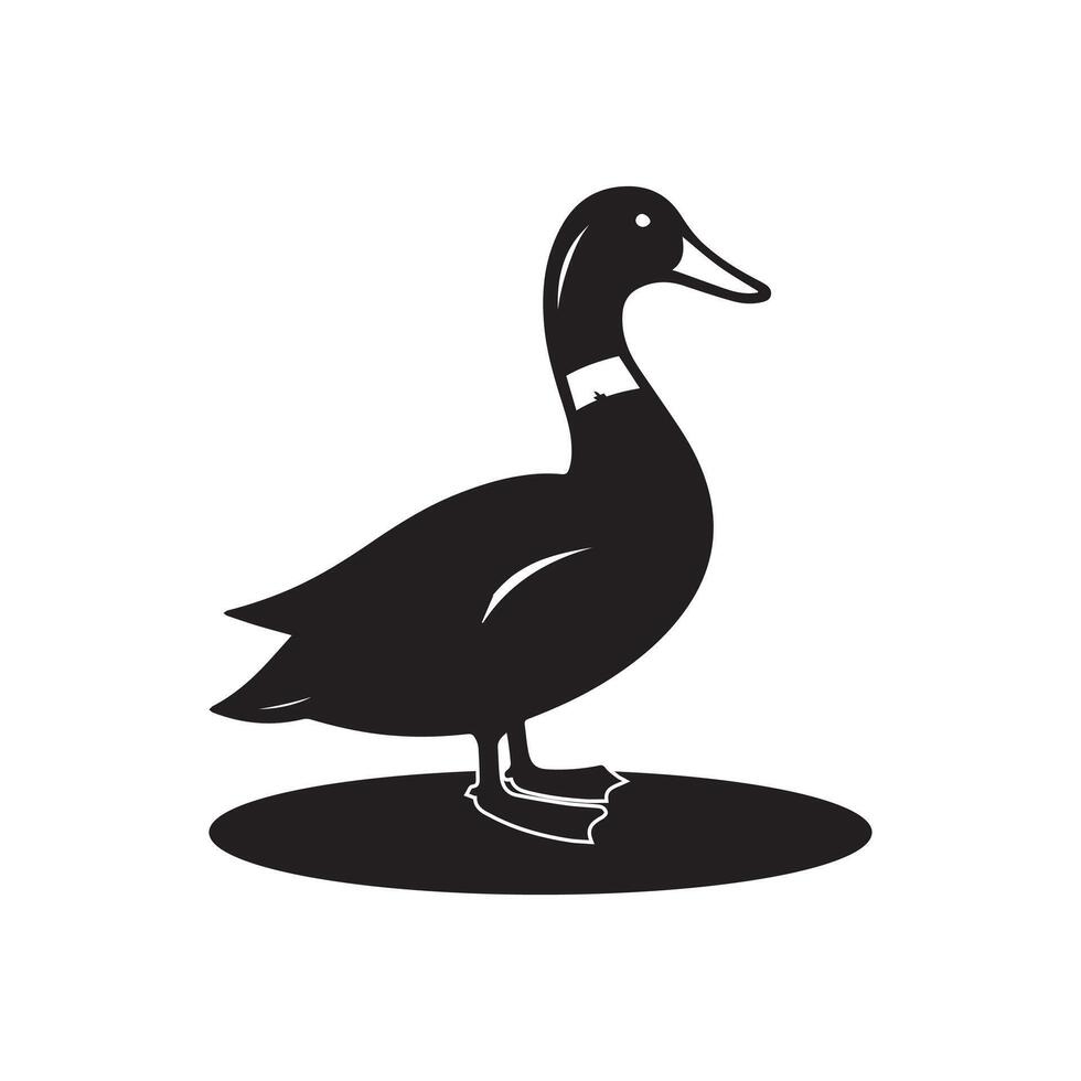 Creative simple Swan silhouette Style with white background vector